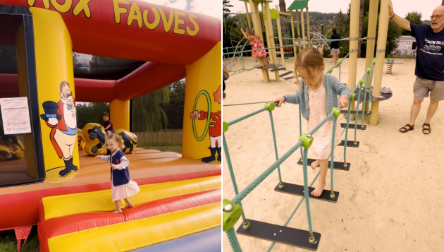 Bouncy castle and playground at Eurocamp La Vallee