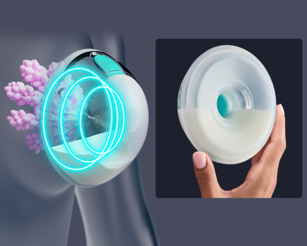 elvie stride 2 image of output and milk collection cup