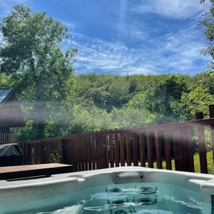 A hot tub at Forest Holidays Deerpark in Cornwall