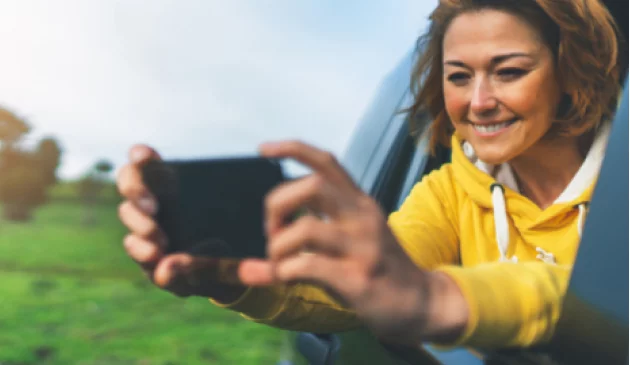 woman taking a photo