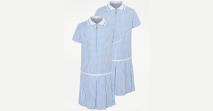 Light Blue Girls Gingham Sporty School Dress (2 Pack) from George at ASDA
