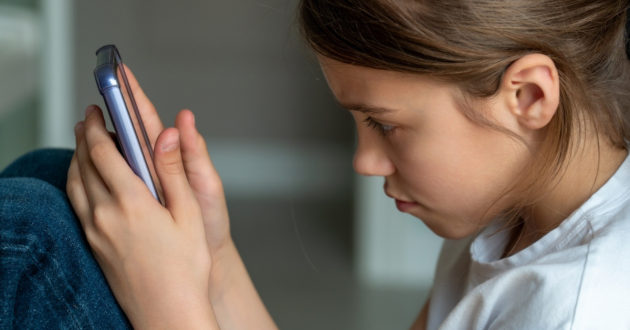 Girl using smartphone