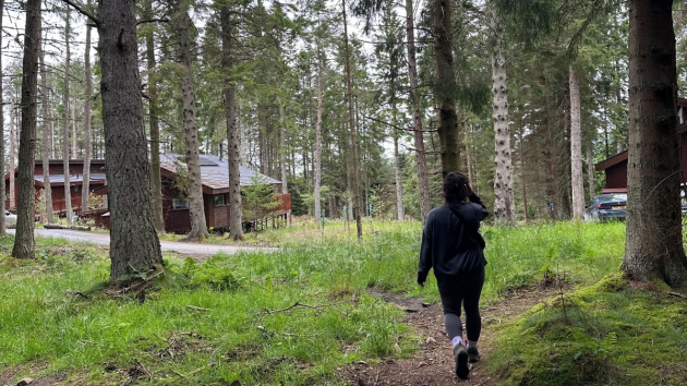 Walking in the woodland at Glentress Forest