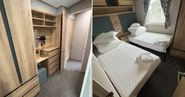 Gold caravan bedrooms at Haven Lakeland Leisure Park