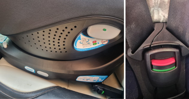 Graco Turn2Me DLX colour-coded indicators