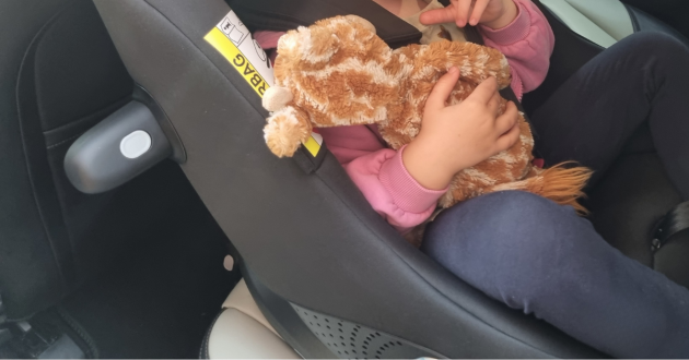 Side impact protection pod on Graco Turn2Me DLX car seat