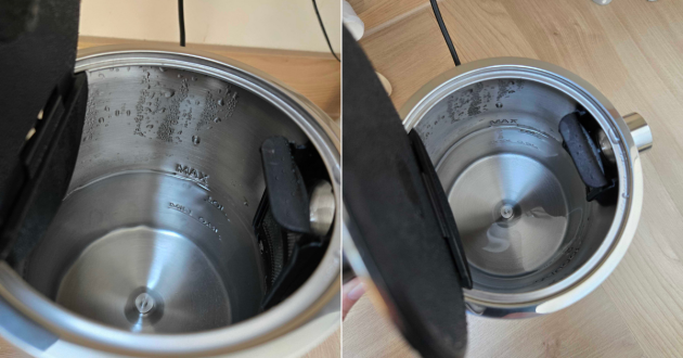 Inside the Graef electric kettle