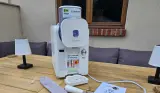 A view of the GreenPan Frost ice cream maker on a table outside