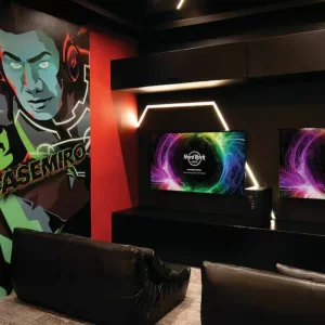 The gaming lounge at the Hard Rock Hotel Riviera Maya