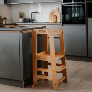 Hauck Learn N Explore Montessori Learning Tower in kitchen