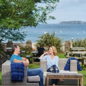 Haven Lydstep holiday park outdoor terrace