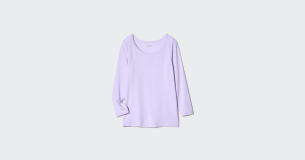 A product image of HEATTECH Scoop Neck T-Shirt (Long Sleeve)