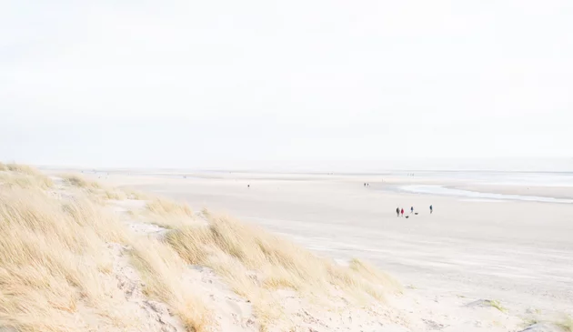 a sand dune on a hazy day