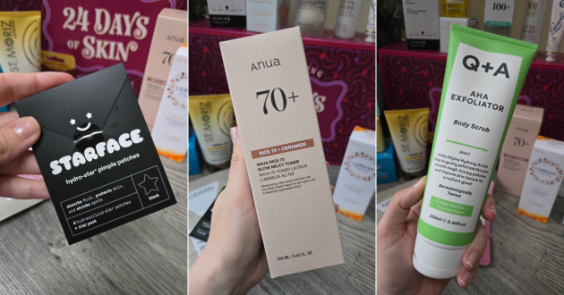 Products inside the Boots 24 Days of Skin beauty Advent calendar