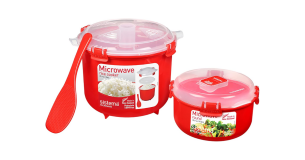 Sistema Microwave Rice Cooker & Round Microwave Food Container Set