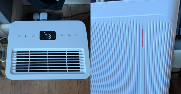 Red light showing high humidity on Devola 8L dehumidifier