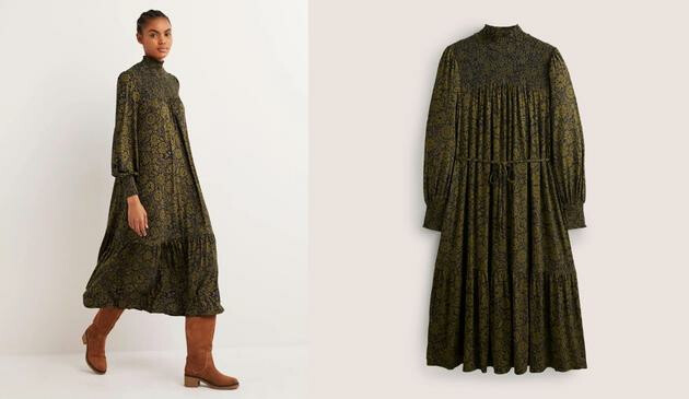 High Neck Jersey Maxi Dress