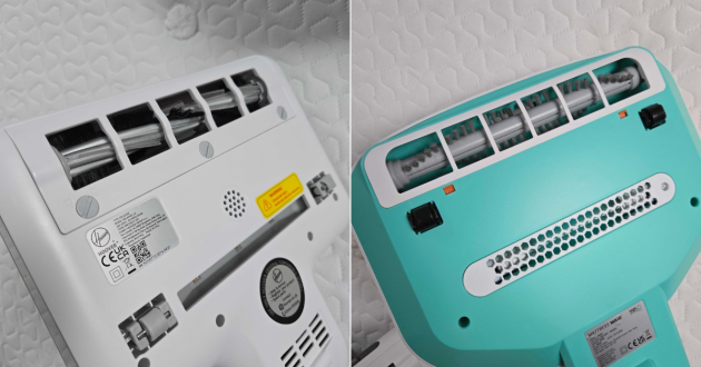 A closer look at underneath both the Hoover HMC5 and Mattress Maid