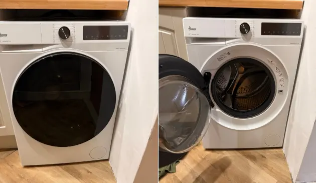 Hoover Pro Wash Series 5 washing machine with door closed and open