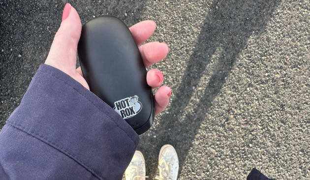 HotRox Electronic Hand Warmer in use outdoors