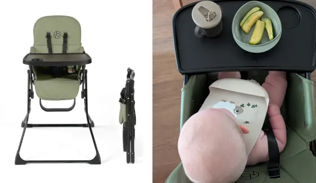 Baby sat in Ickle Bubba Flip Magic Fold Highchair