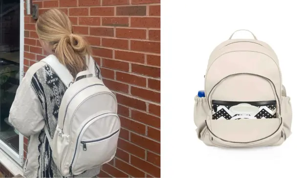 Mum using ickle Bubba Lyra backpack