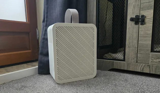 A close up shot of the IKEA UPPATVIND air purifier