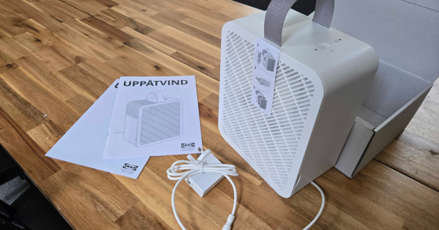 Everything inside the box with the IKEA UPPATVIND air purifier