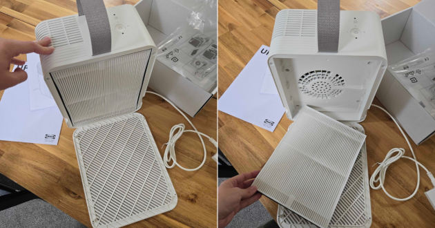 The filter inside the IKEA UPPATVIND air purifier