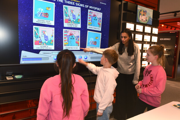 Children taking part in the Eyestar™ Mission at the Class of Myopia event