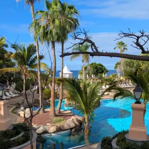 Bahia de Duque pool and palm trees