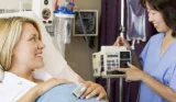 Woman being induced