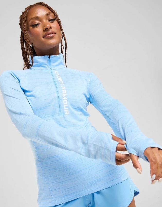 A model wears Under Armour UA Tech Tiger 1/2 Zip Top from JD Sports
