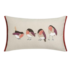 John Lewis French Knot Robin Christmas Cushion