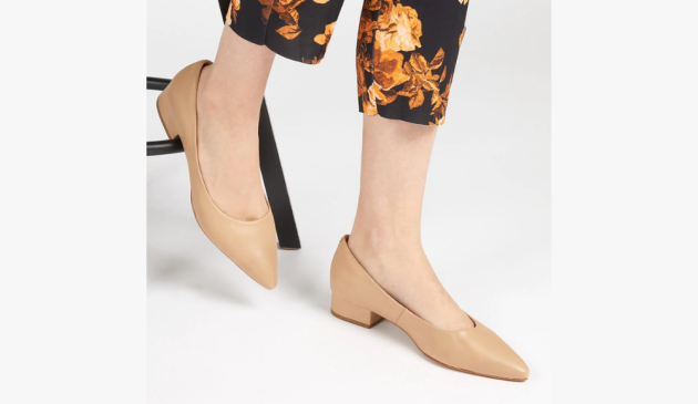Jones Bootmaker Sunstone Leather Court Shoes