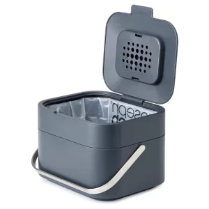 Joseph Joseph Intelligent Waste, Stack 4 Kitchen Food Waste Compost Caddy Recycling Bin with Odour Filter