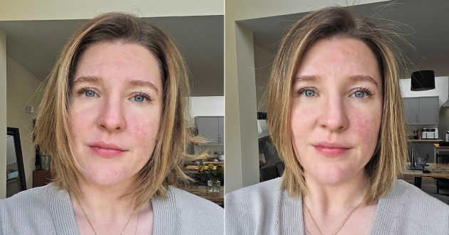 Before and after using the KEEO Genius Pro+ hair straighteners