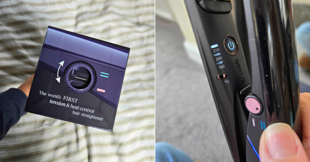 A close up of the KEEO Genius Pro+ heat and tension settings