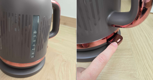 A close up of the design of the Kenwood Dusk kettle