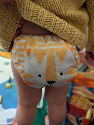 kit & kin reusable nappy worn by toddler