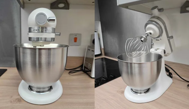 A side by side view of the KitchenAid Artisan Plus stand mixer