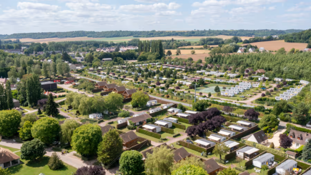 An aerial view of Eurocamp La Croix du Vieux Pont