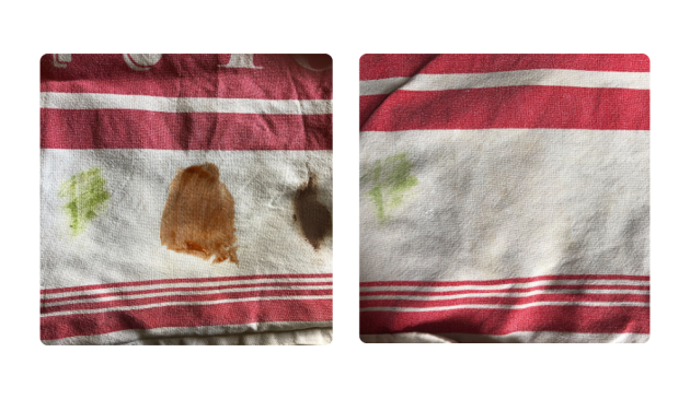 Laundry Egg stain test - before and after