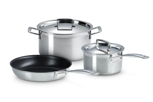 Le Creuset 3-ply Stainless Steel set of pans
