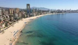 Panoramic view of Benidorm's beachfront.