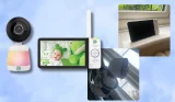 Leapfrog LF2936FHD Baby Monitor main image featuring the product in testing and a stock image