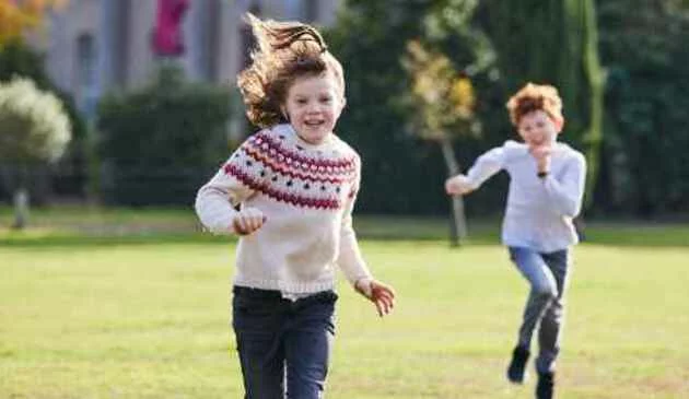 Child running outside