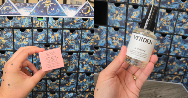 Products by MZ Skin and Verden inside the 2026 Liberty Beauty Advent Calendar