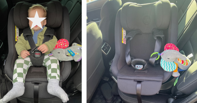 Little boy in Silver Cross Approach Plus 360 Car seat