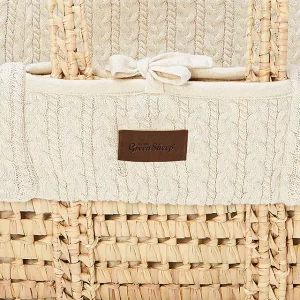 The Little Green Sheep Natural Knitted Moses Basket